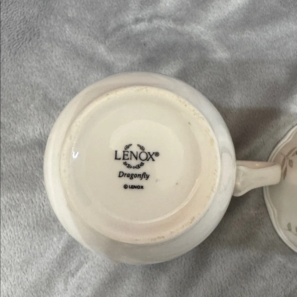 Lenox Butterfly Meadow Set of 2 Coffee‎ Tea Mugs Cups Dragonfly and Monarch - Picture 8 of 10